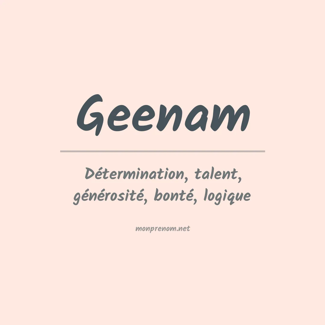 Signification du prénom Geenam