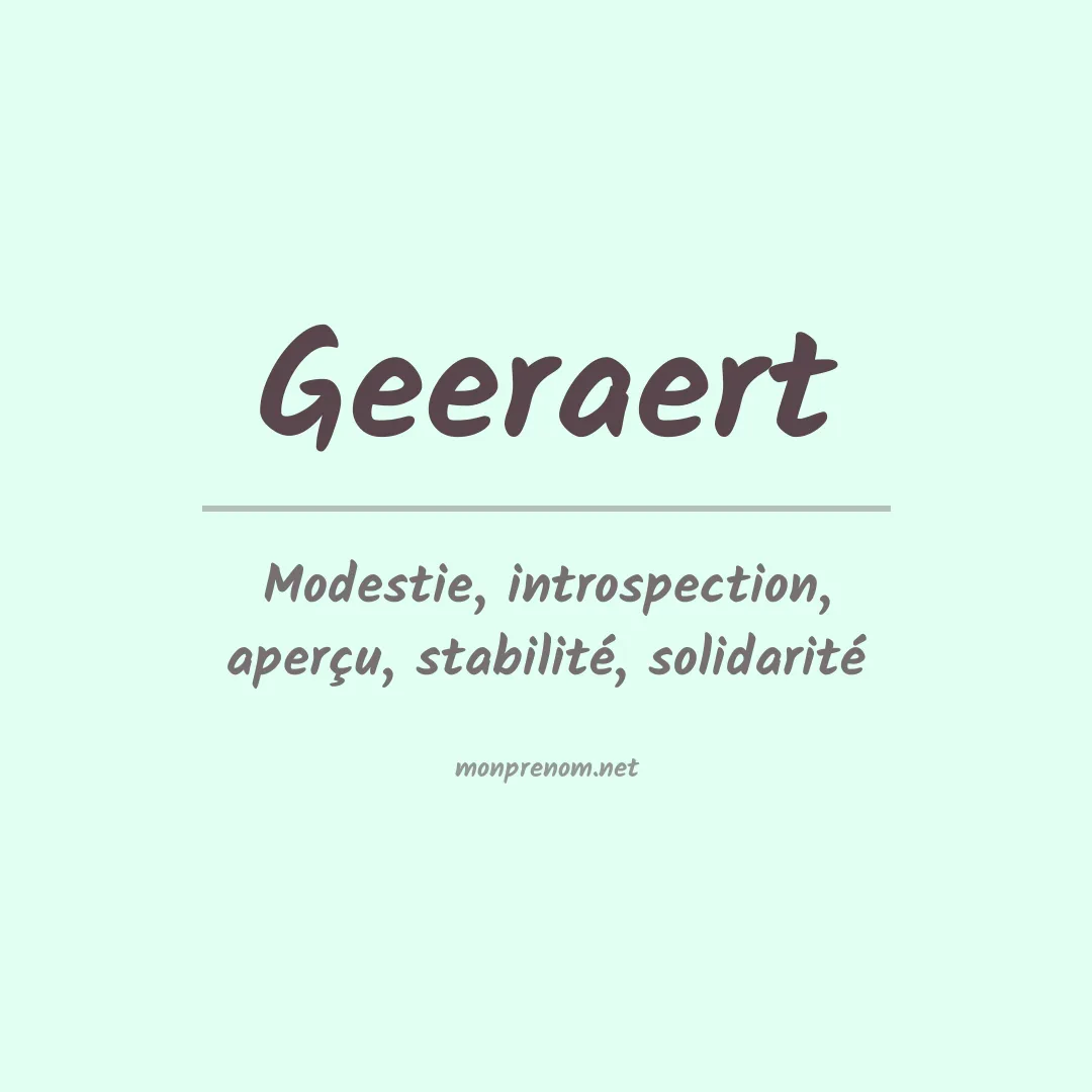 Prénom Geeraert