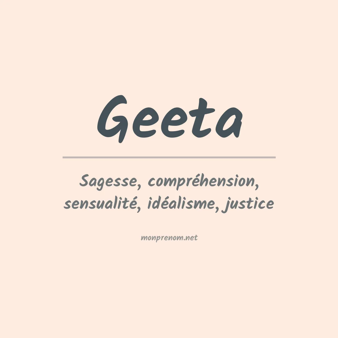 Signification du prénom Geeta