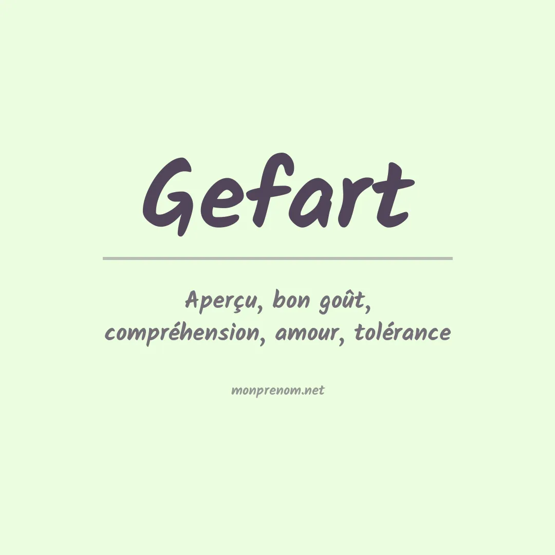 Signification du prénom Gefart