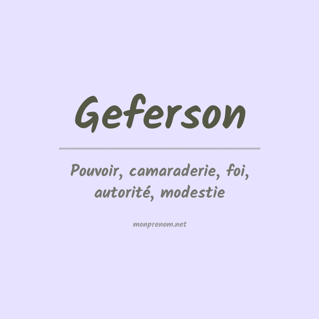 Prénom Geferson