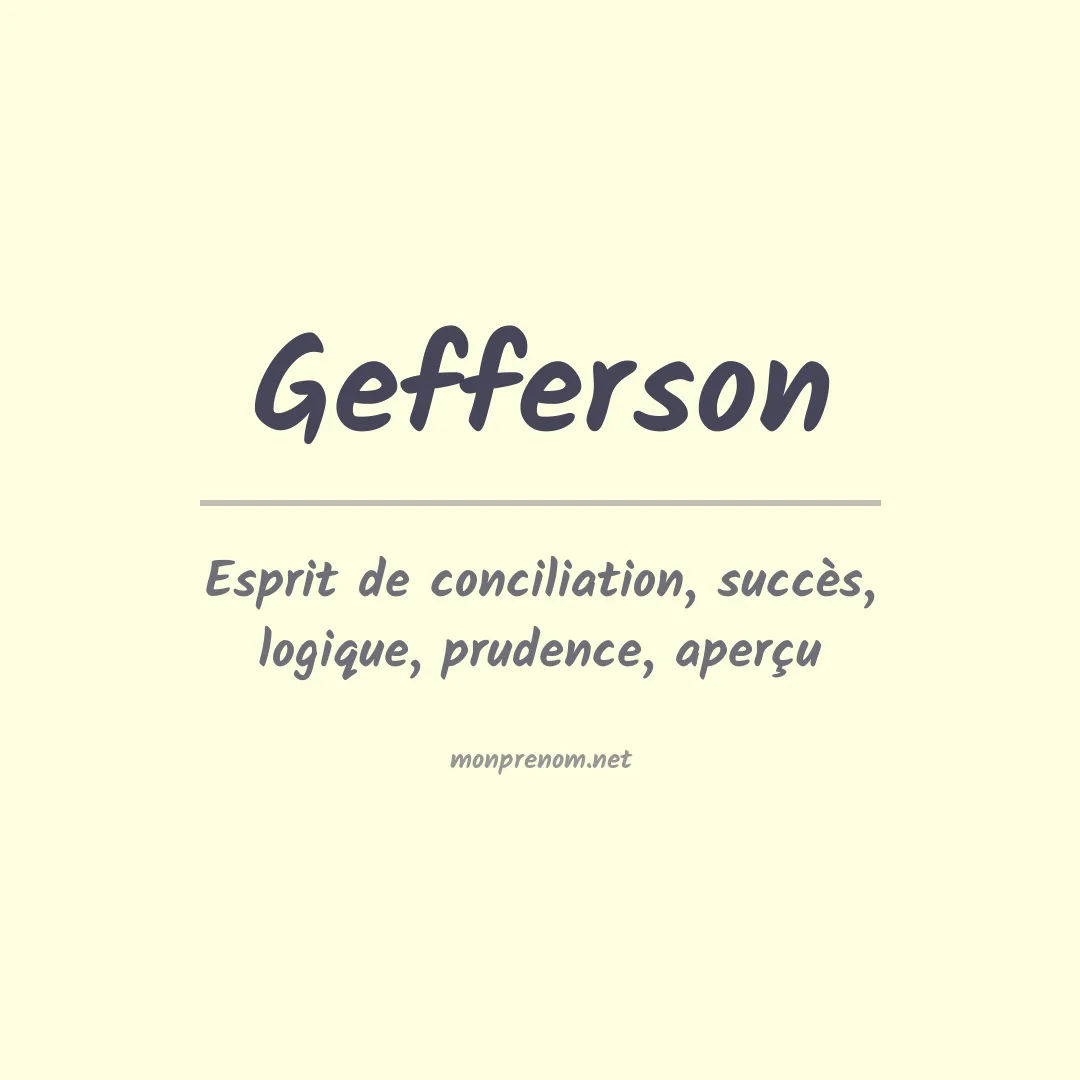 Prénom Gefferson