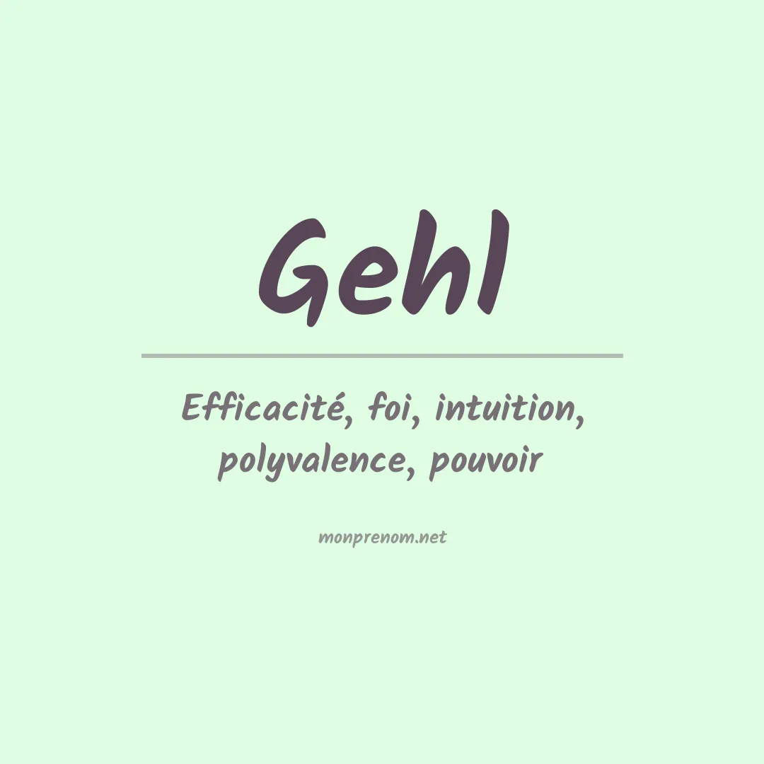 Prénom Gehl