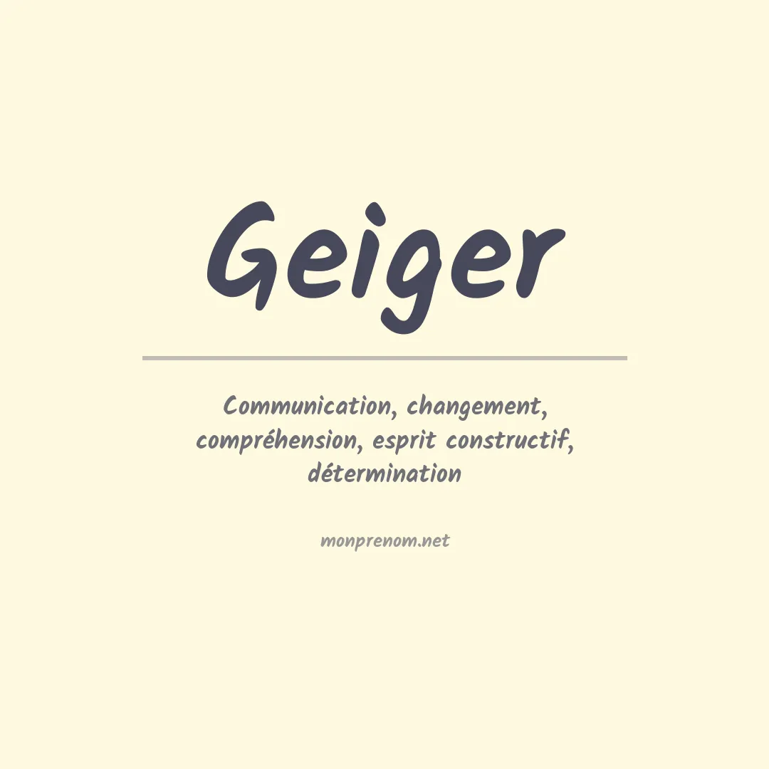 Prénom Geiger