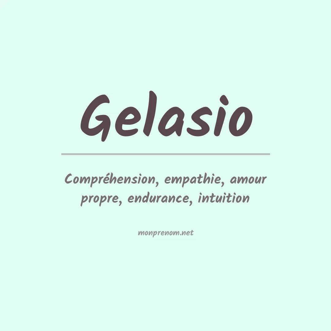 Signification du prénom Gelasio