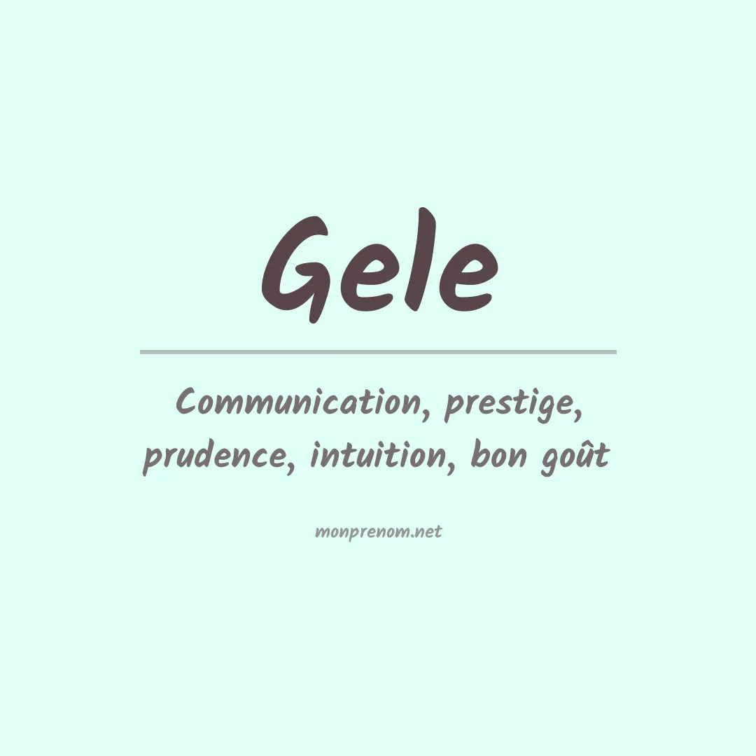 Prénom Gele