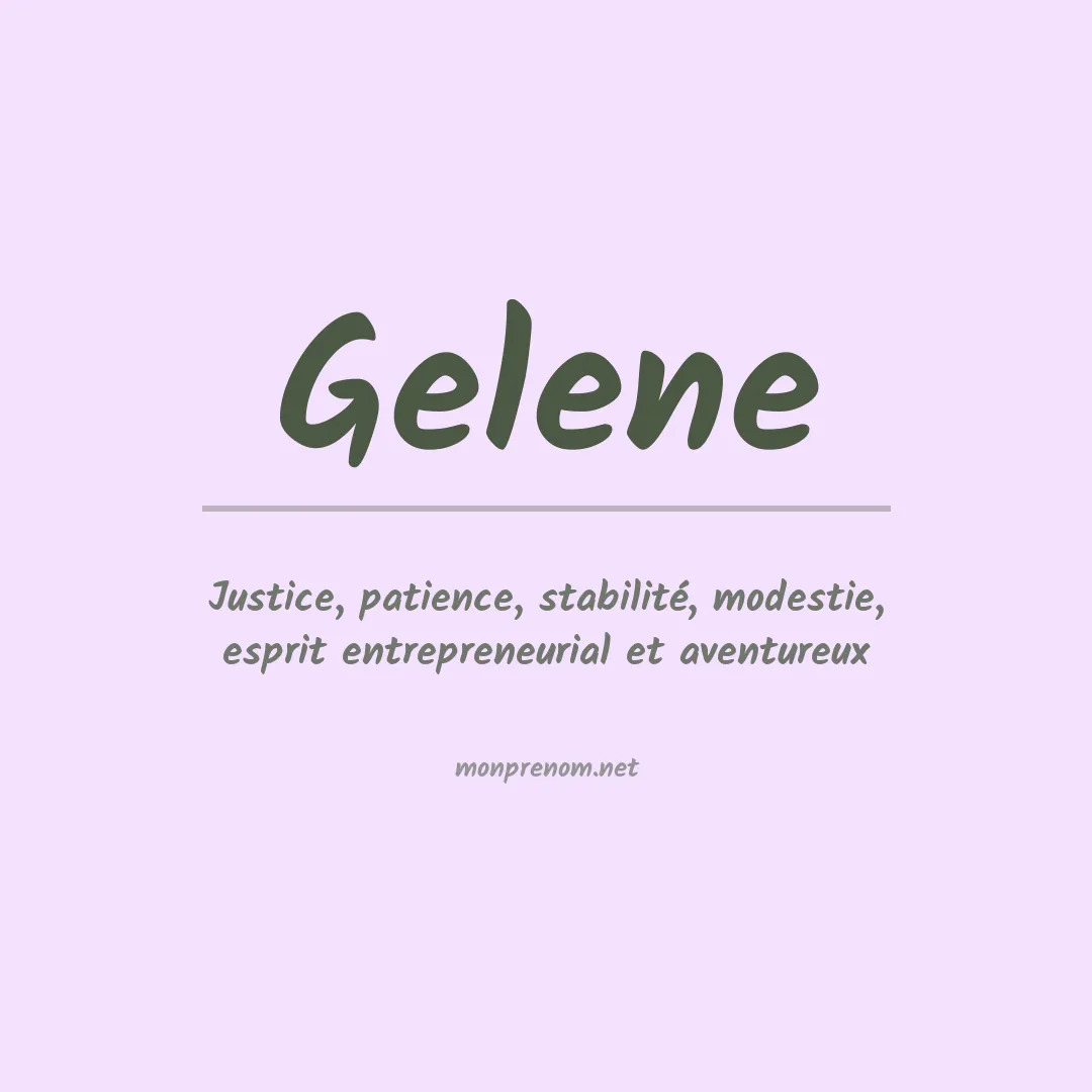 Signification du prénom Gelene