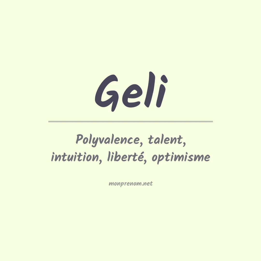 Prénom Geli