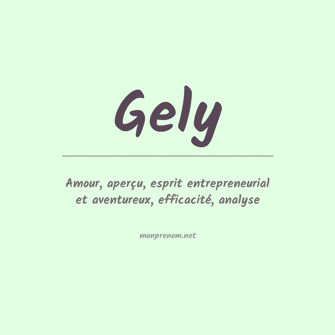 Prénom Gely