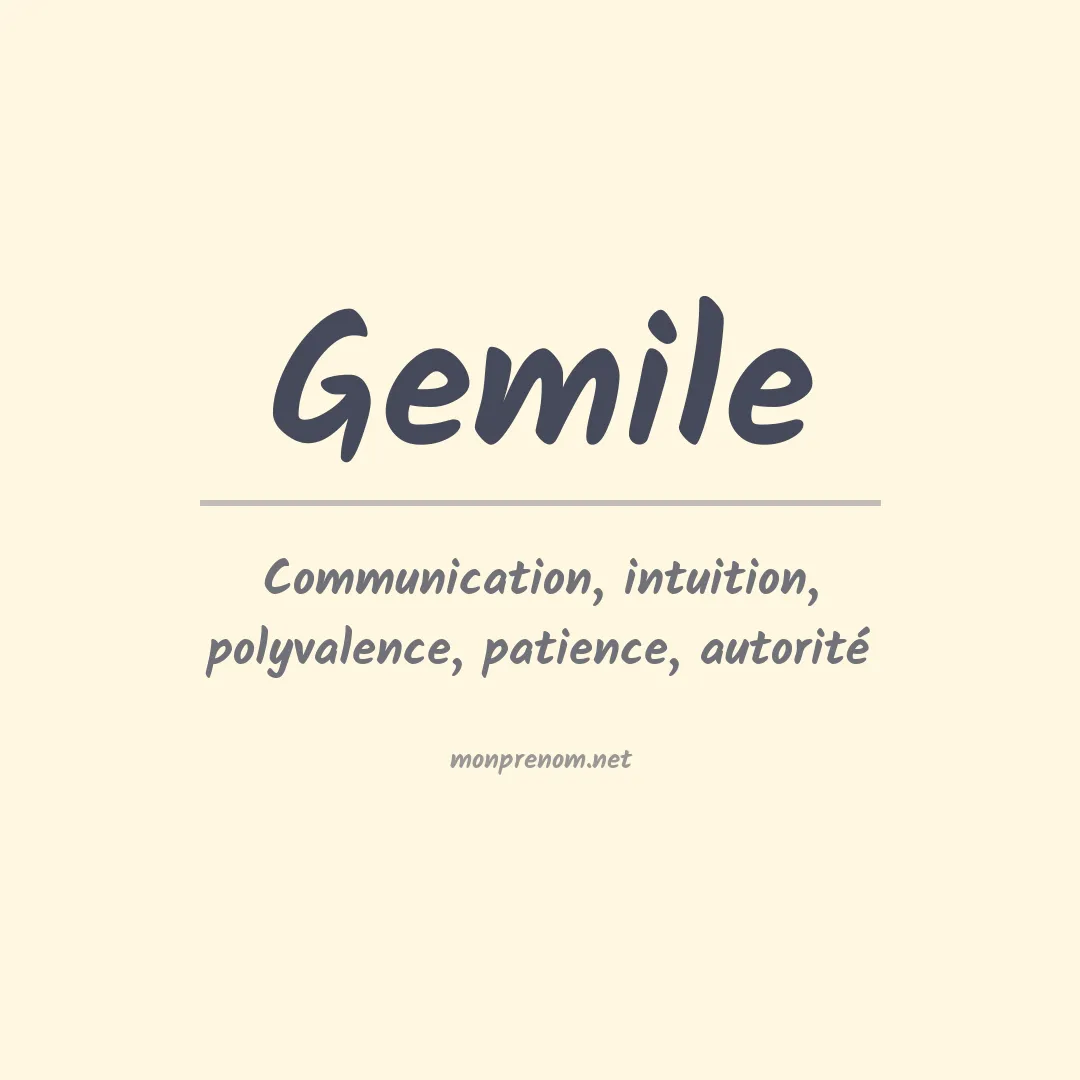Signification du prénom Gemile