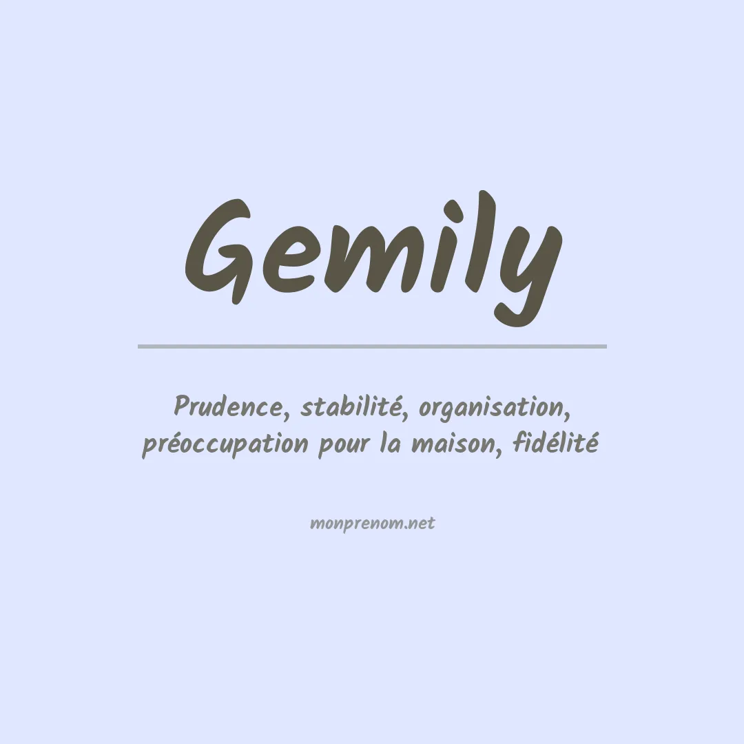 Prénom Gemily
