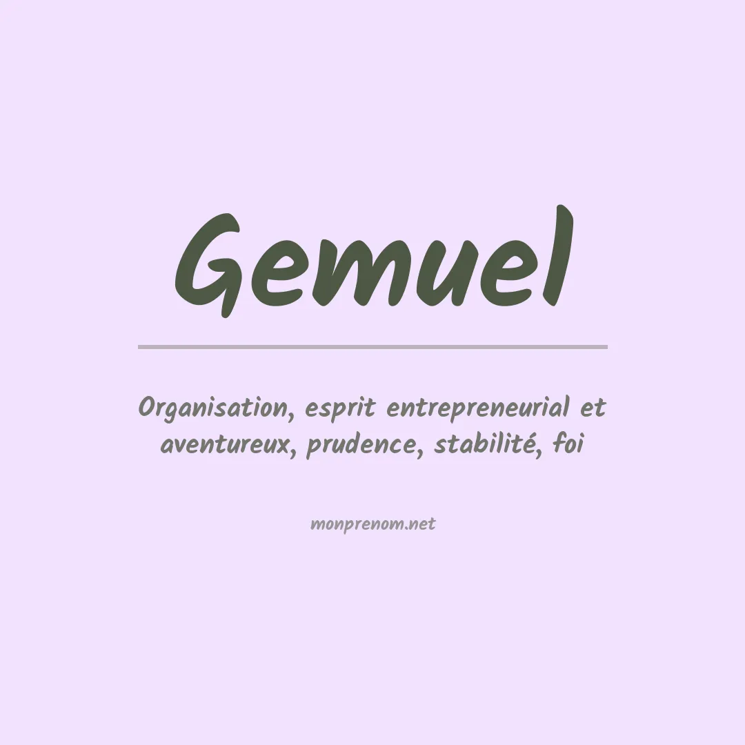 Signification du prénom Gemuel