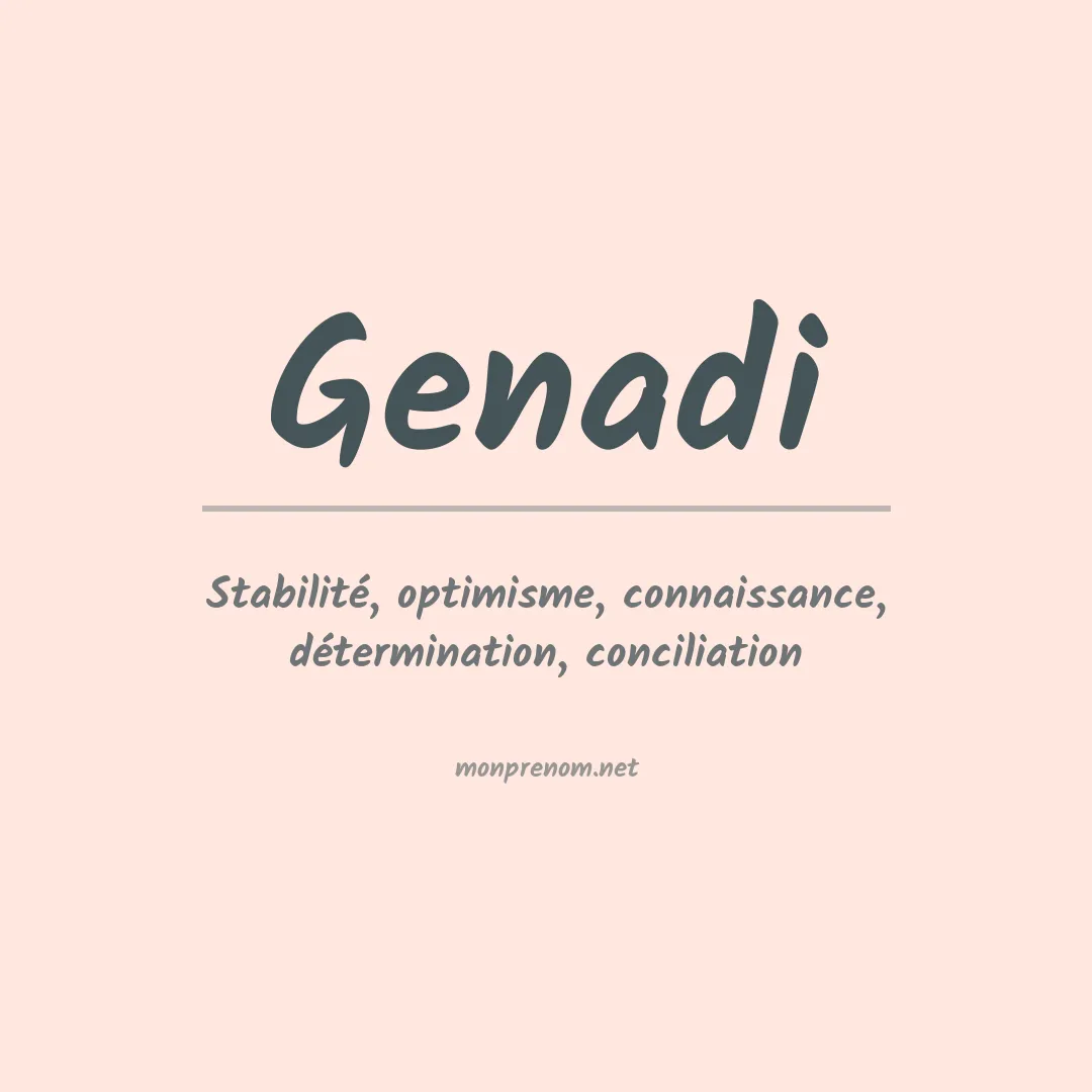 Signification du prénom Genadi