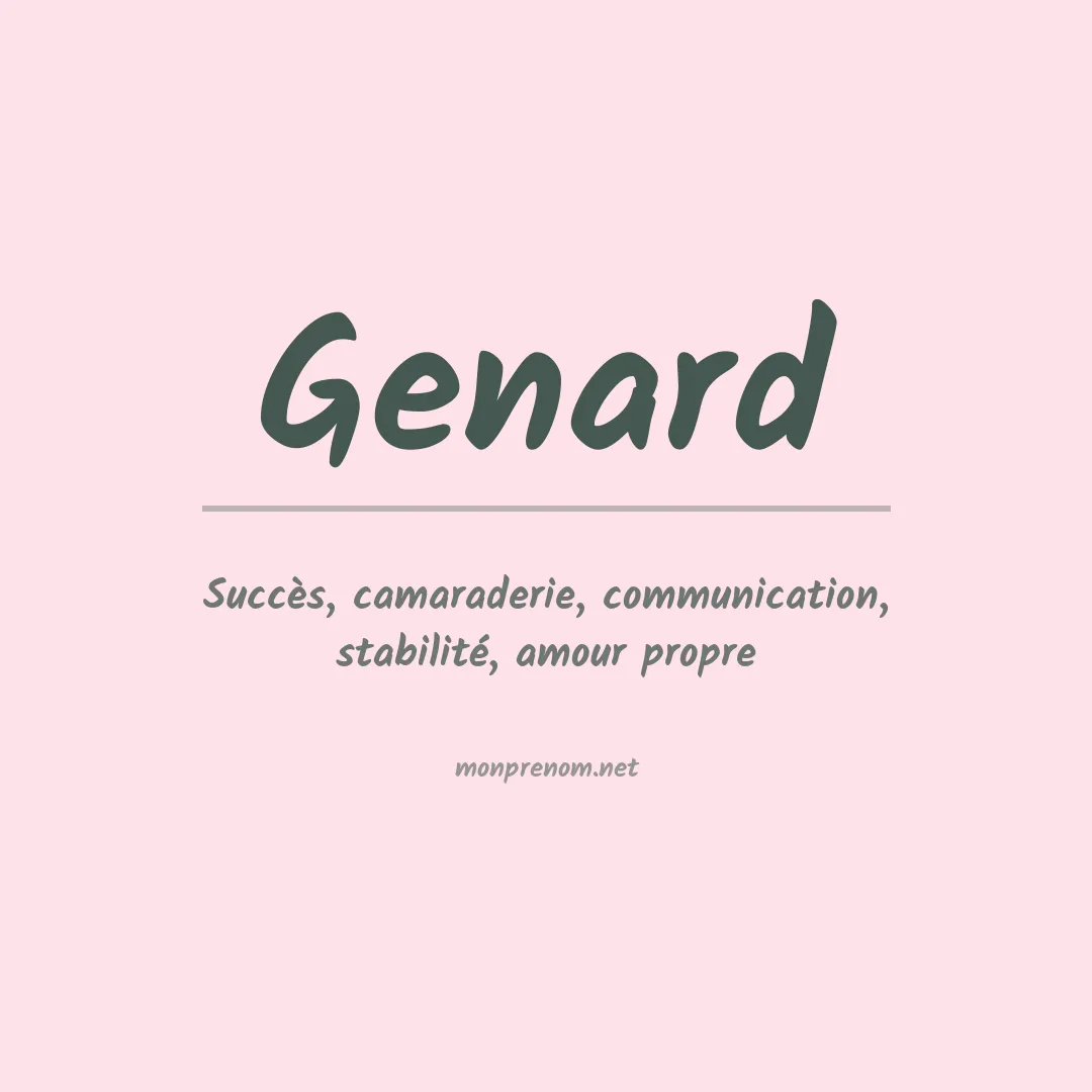 Signification du prénom Genard