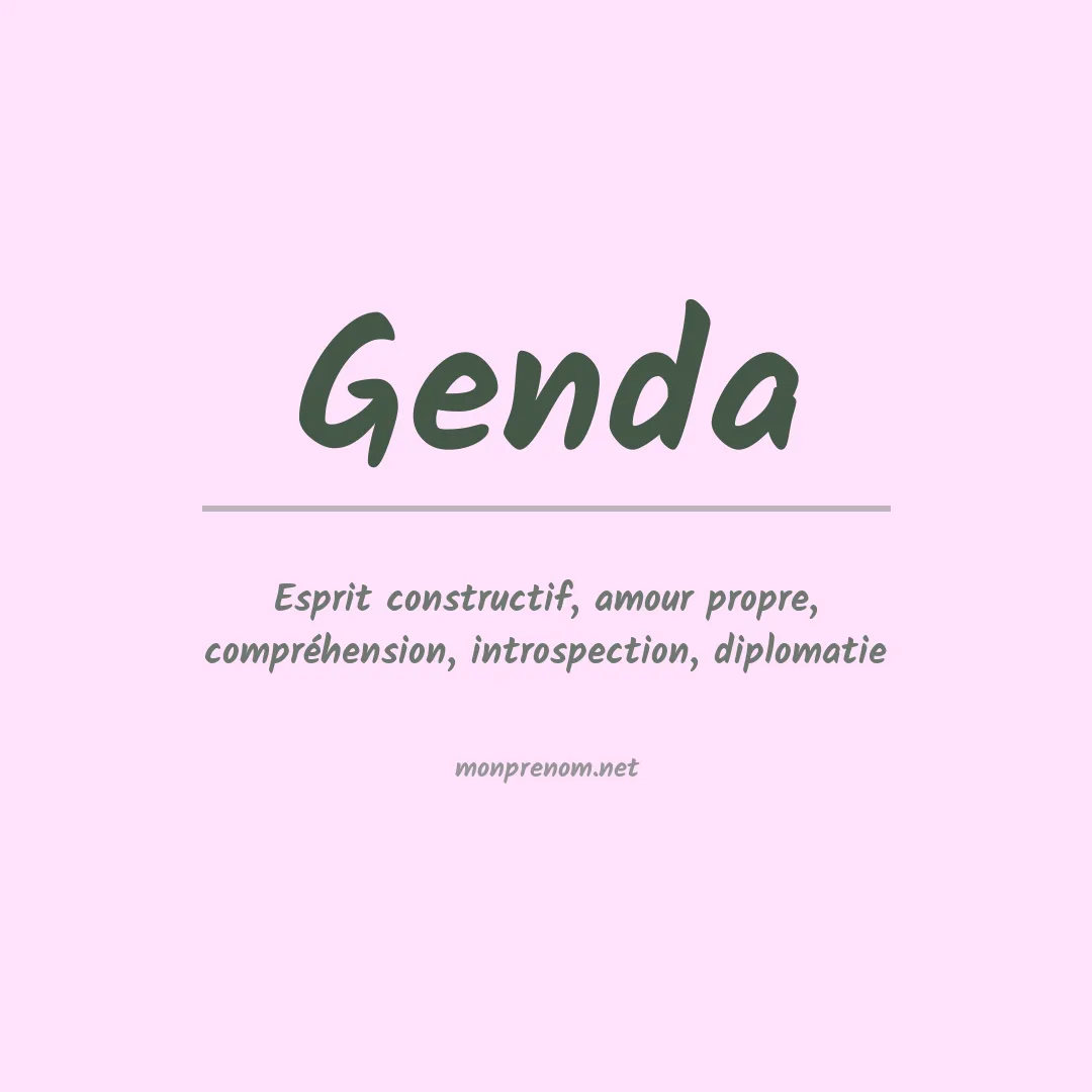 Signification du prénom Genda
