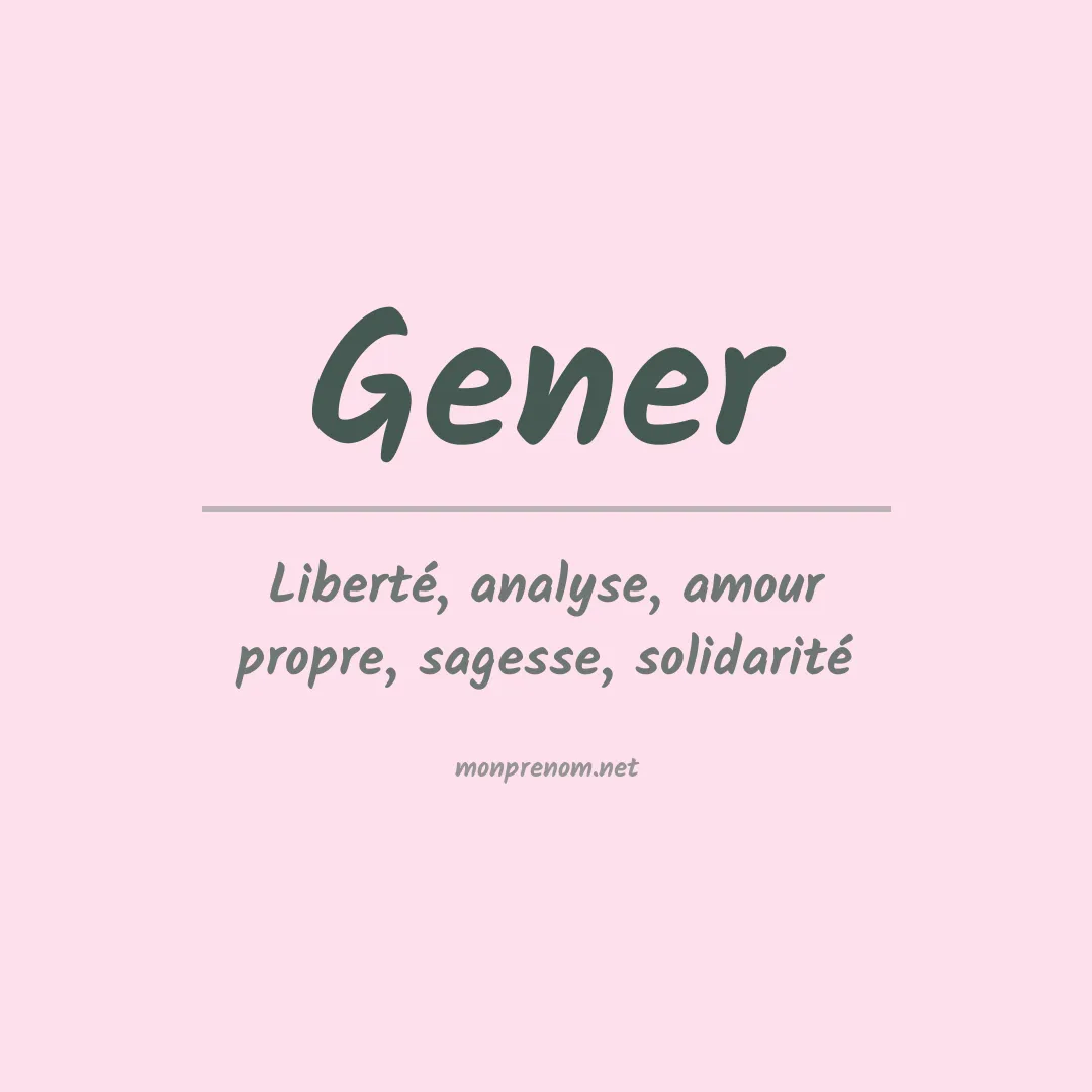 Prénom Gener