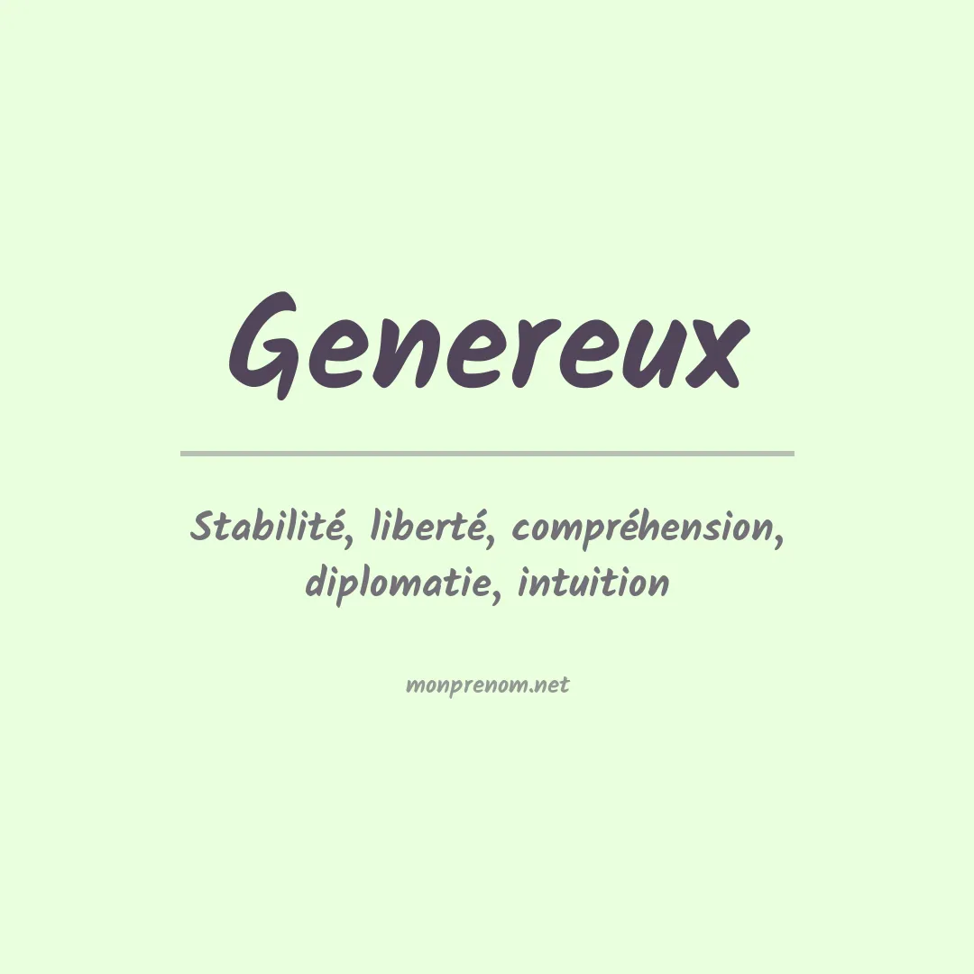Prénom Genereux