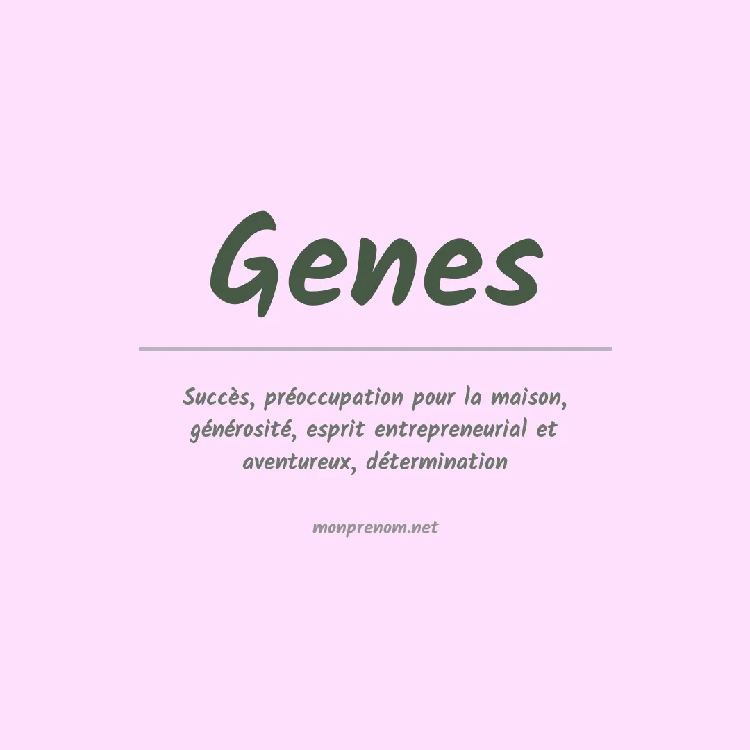 Signification du prénom Genes
