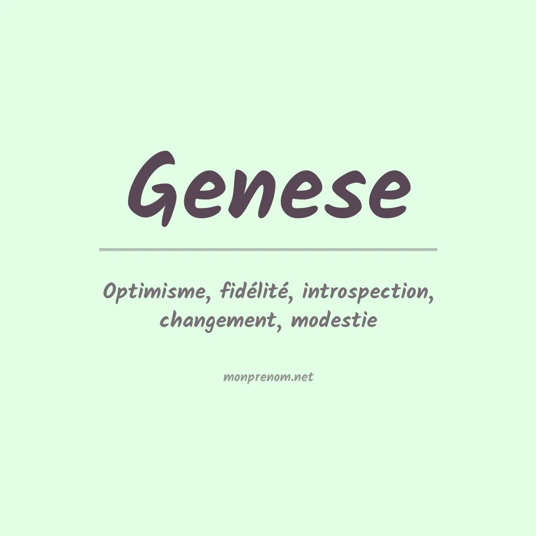 Signification du prénom Genese