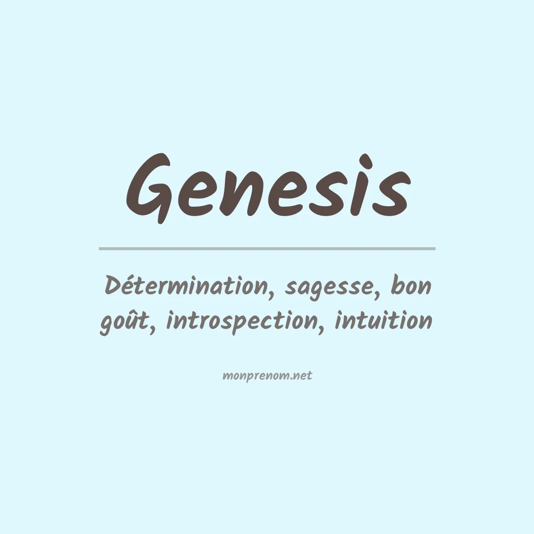 Signification du prénom Genesis