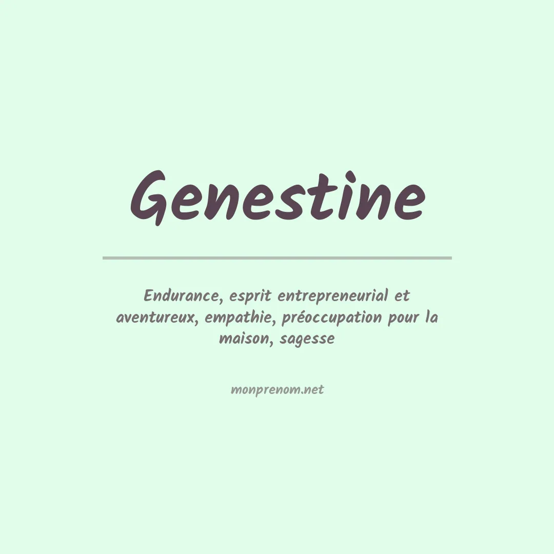 Signification du prénom Genestine