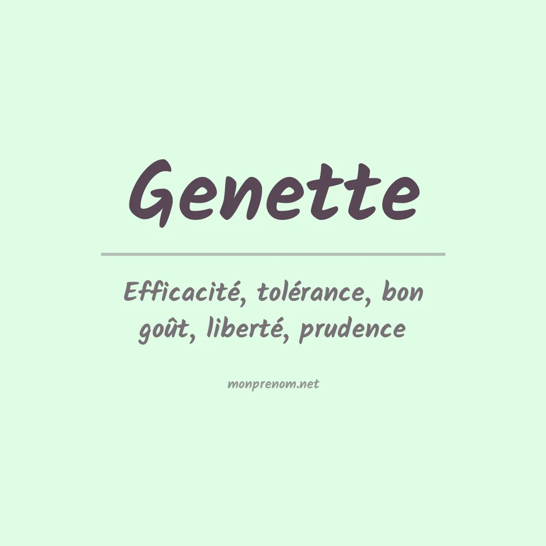 Signification du prénom Genette