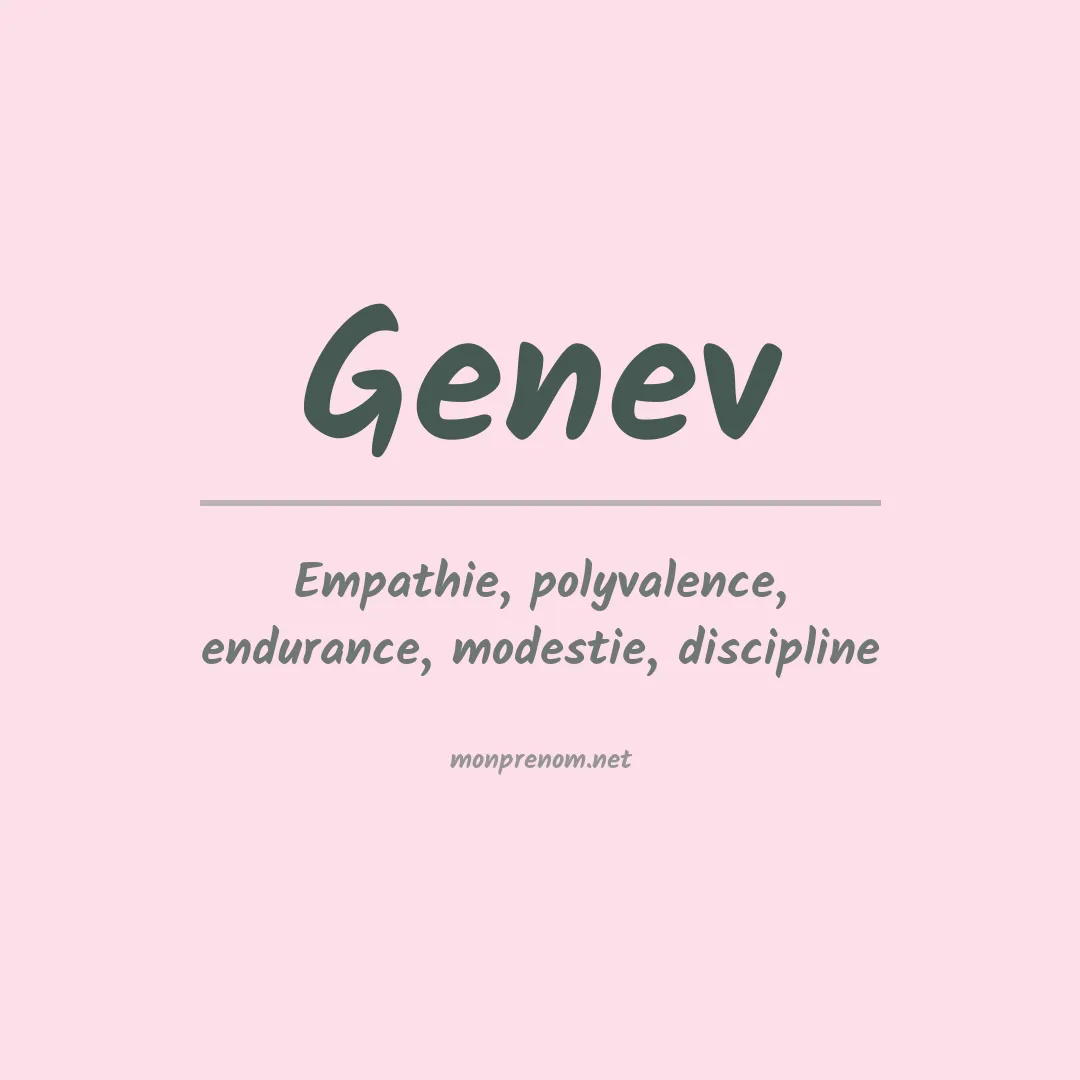 Signification du prénom Genev