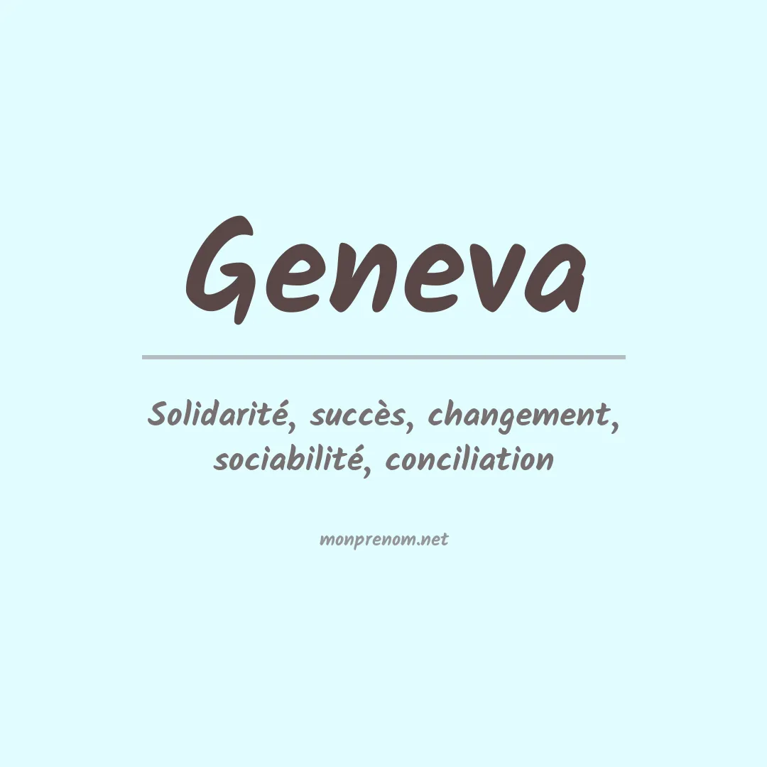 Signification du prénom Geneva
