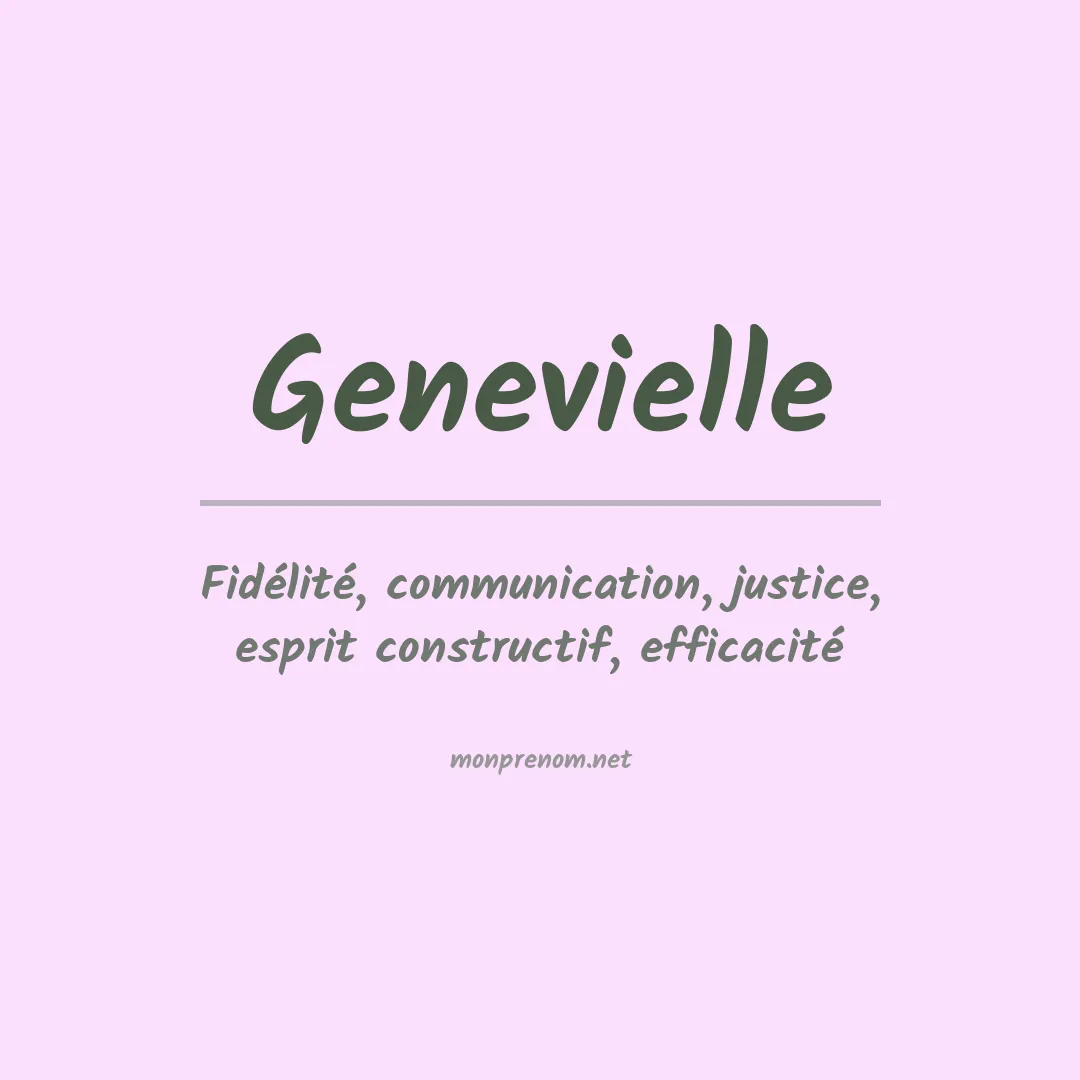 Signification du prénom Genevielle
