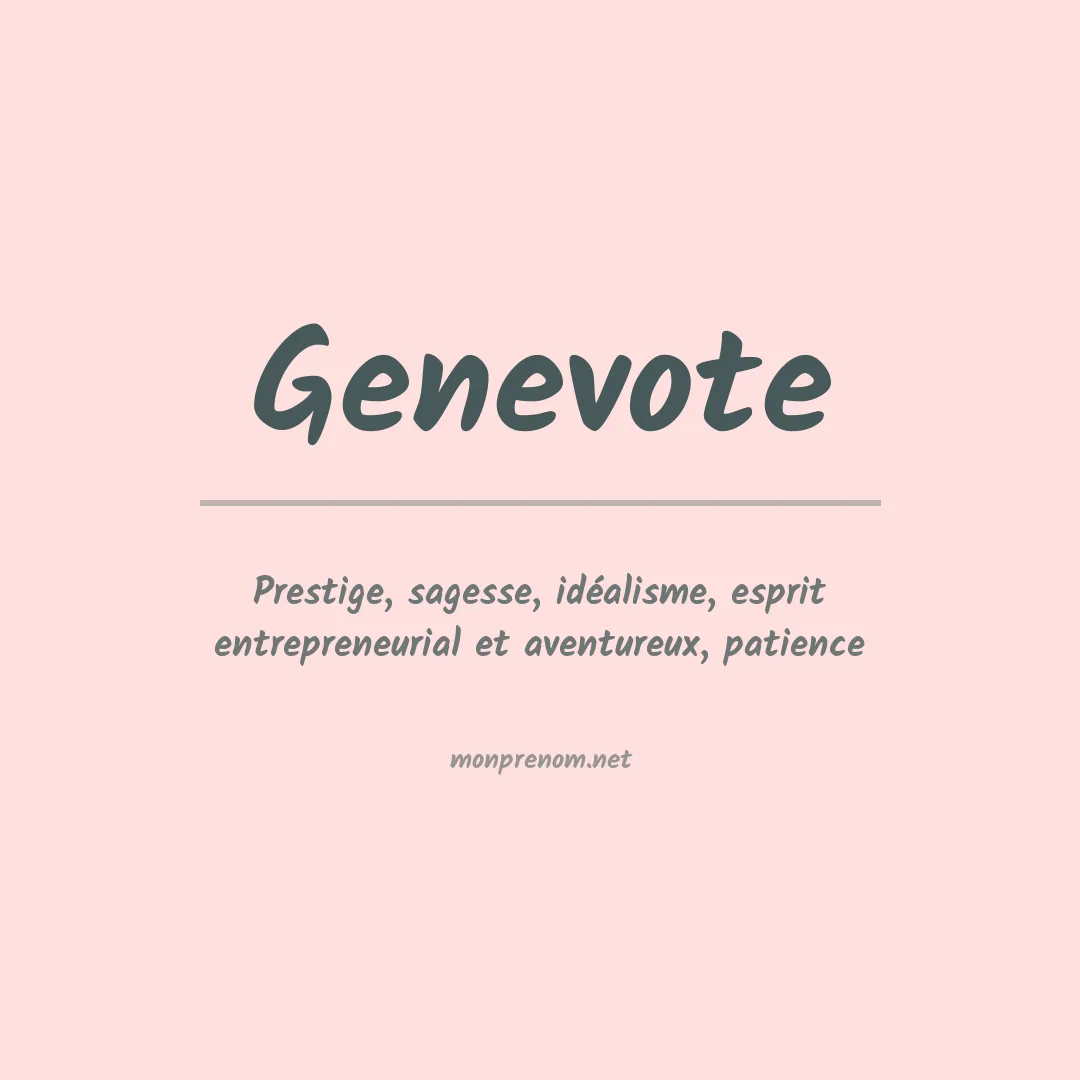 Signification du prénom Genevote