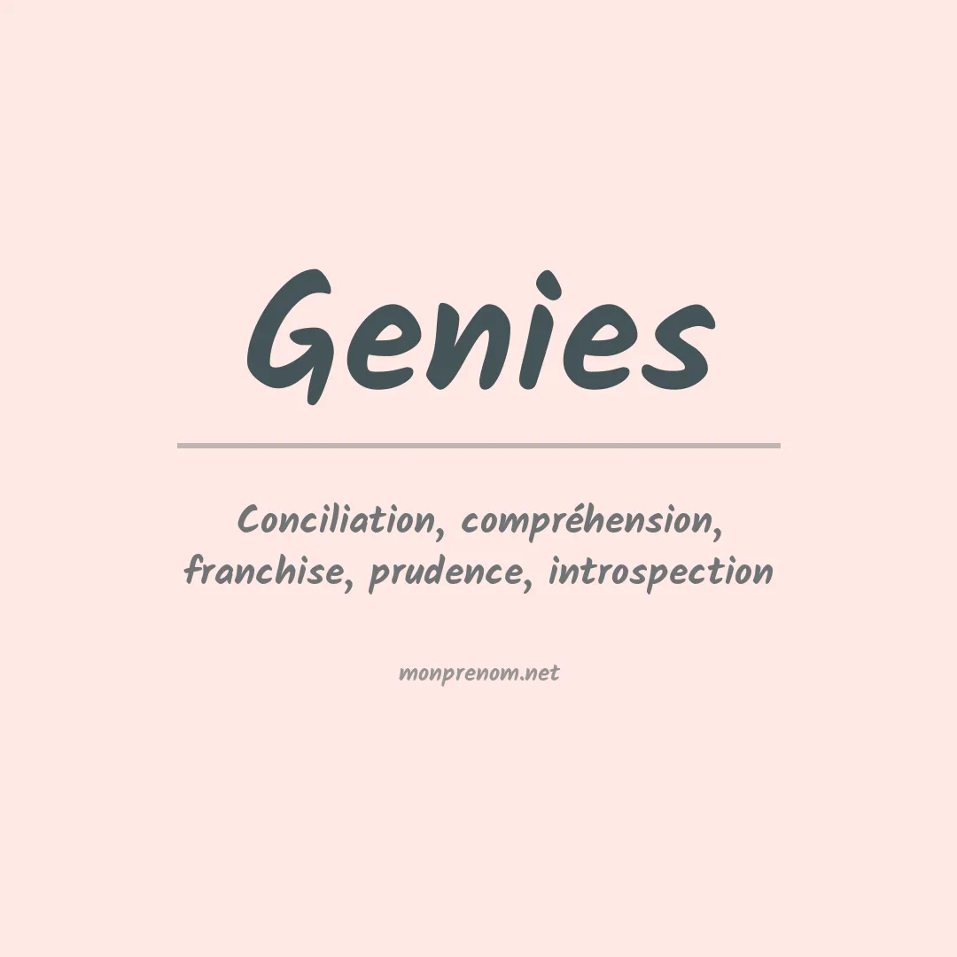 Signification du prénom Genies