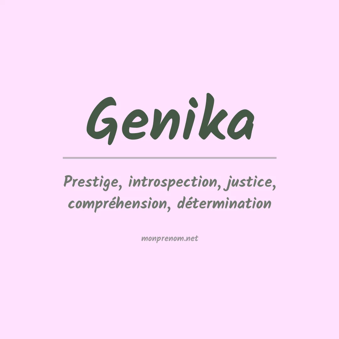 Signification du prénom Genika