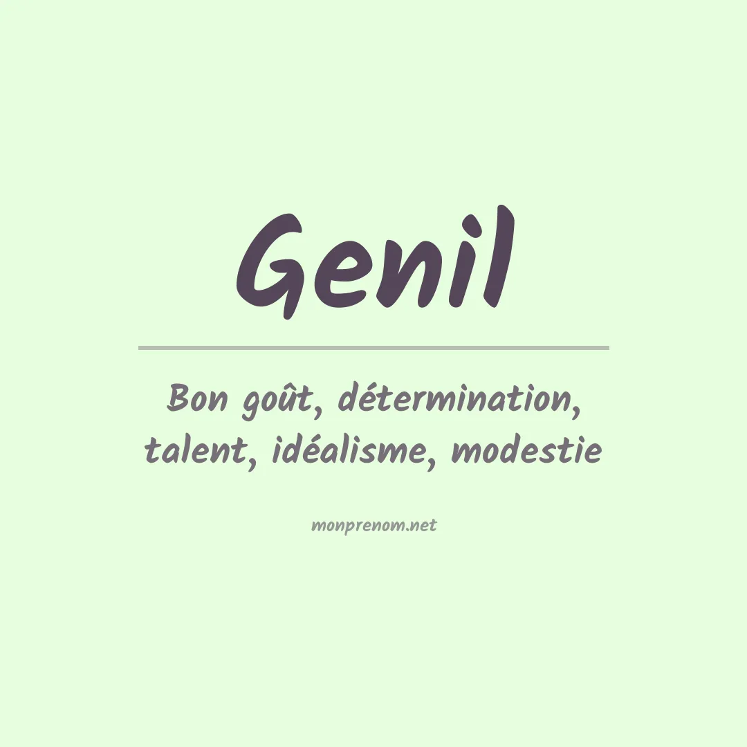 Signification du prénom Genil