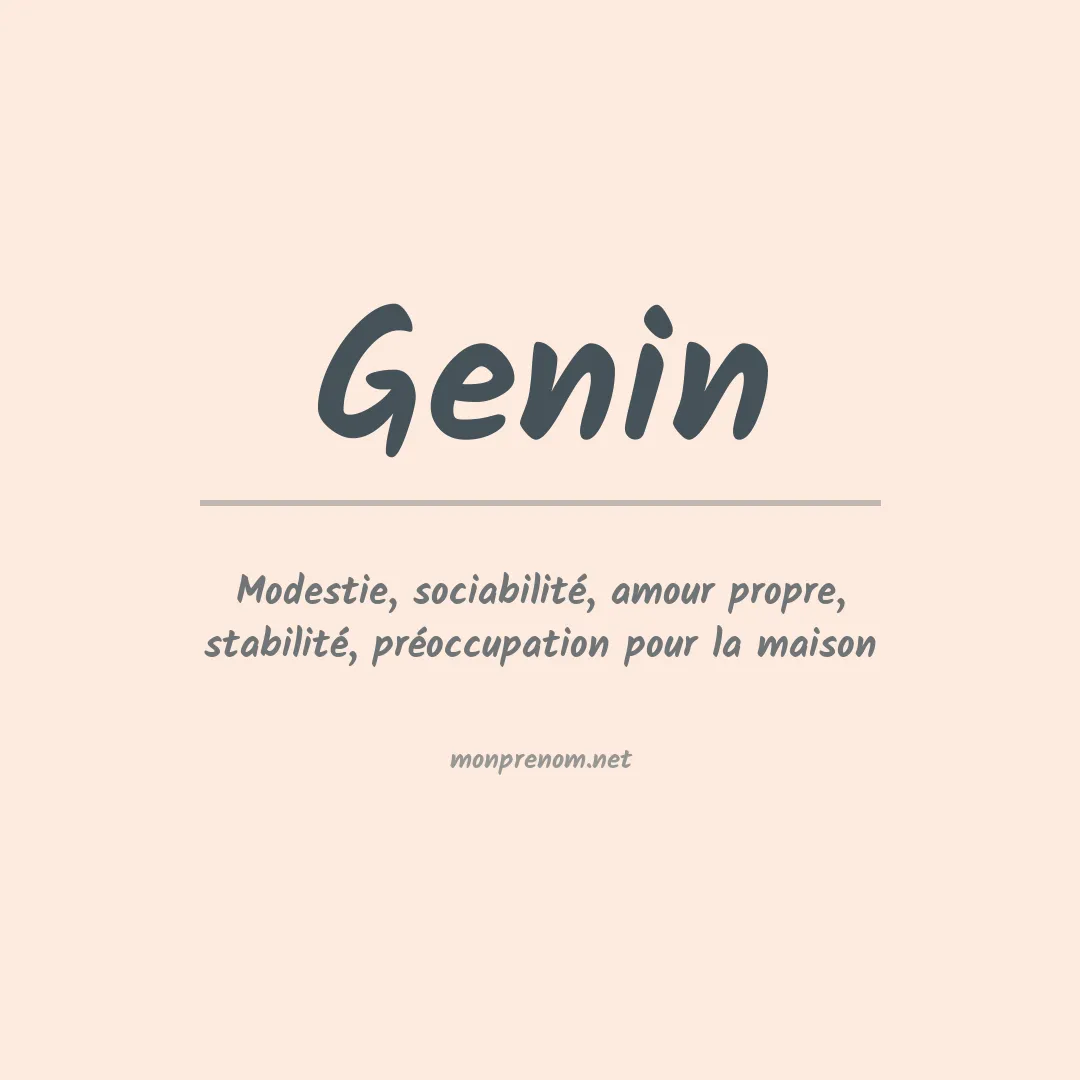 Prénom Genin