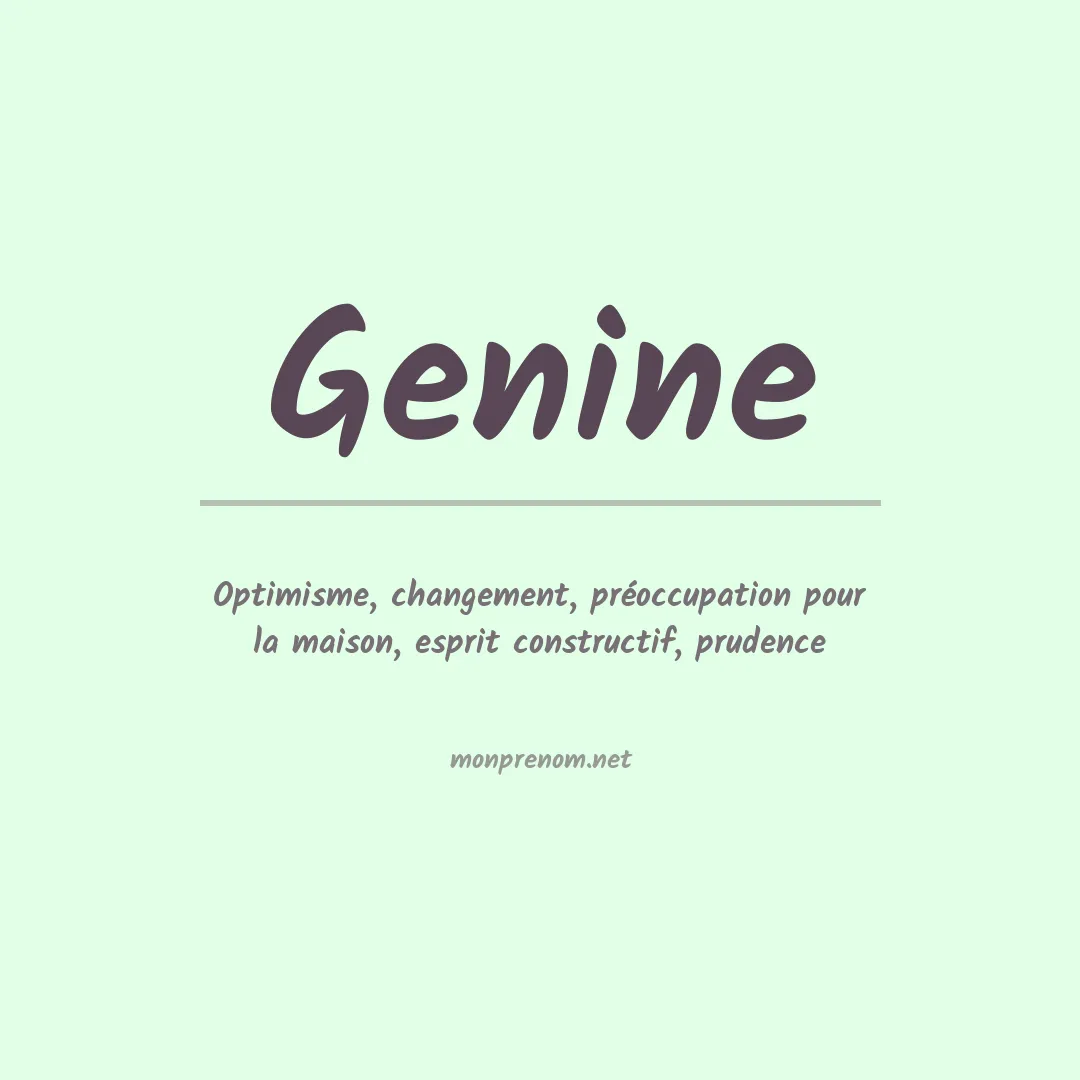 Signification du prénom Genine