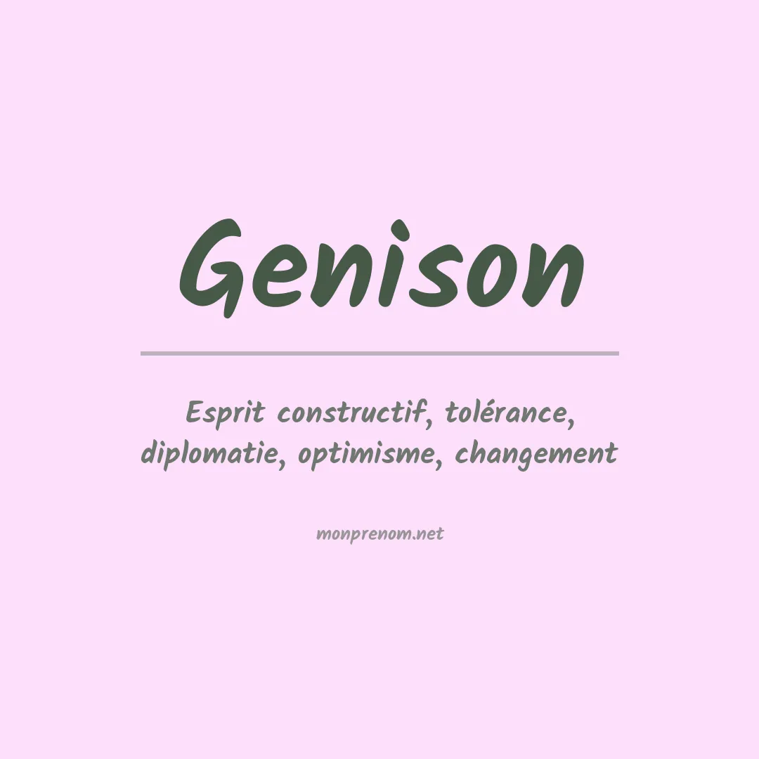 Signification du prénom Genison