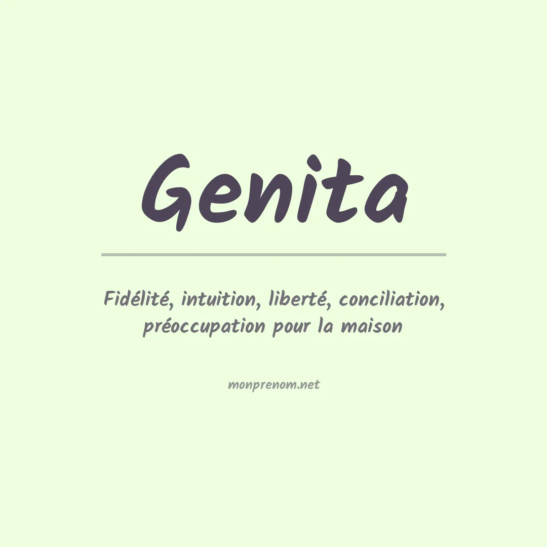 Signification du prénom Genita