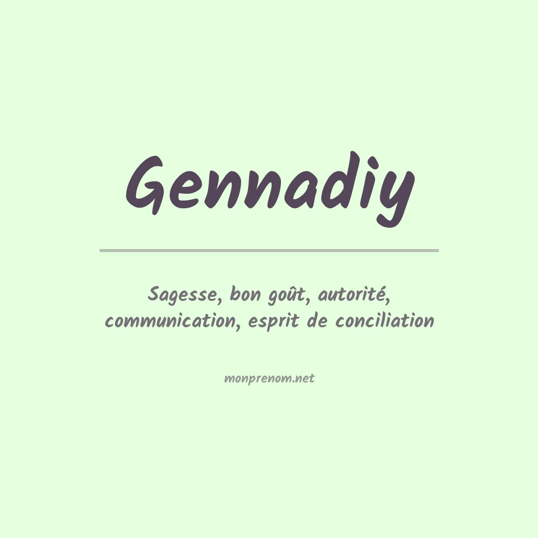 Signification du prénom Gennadiy