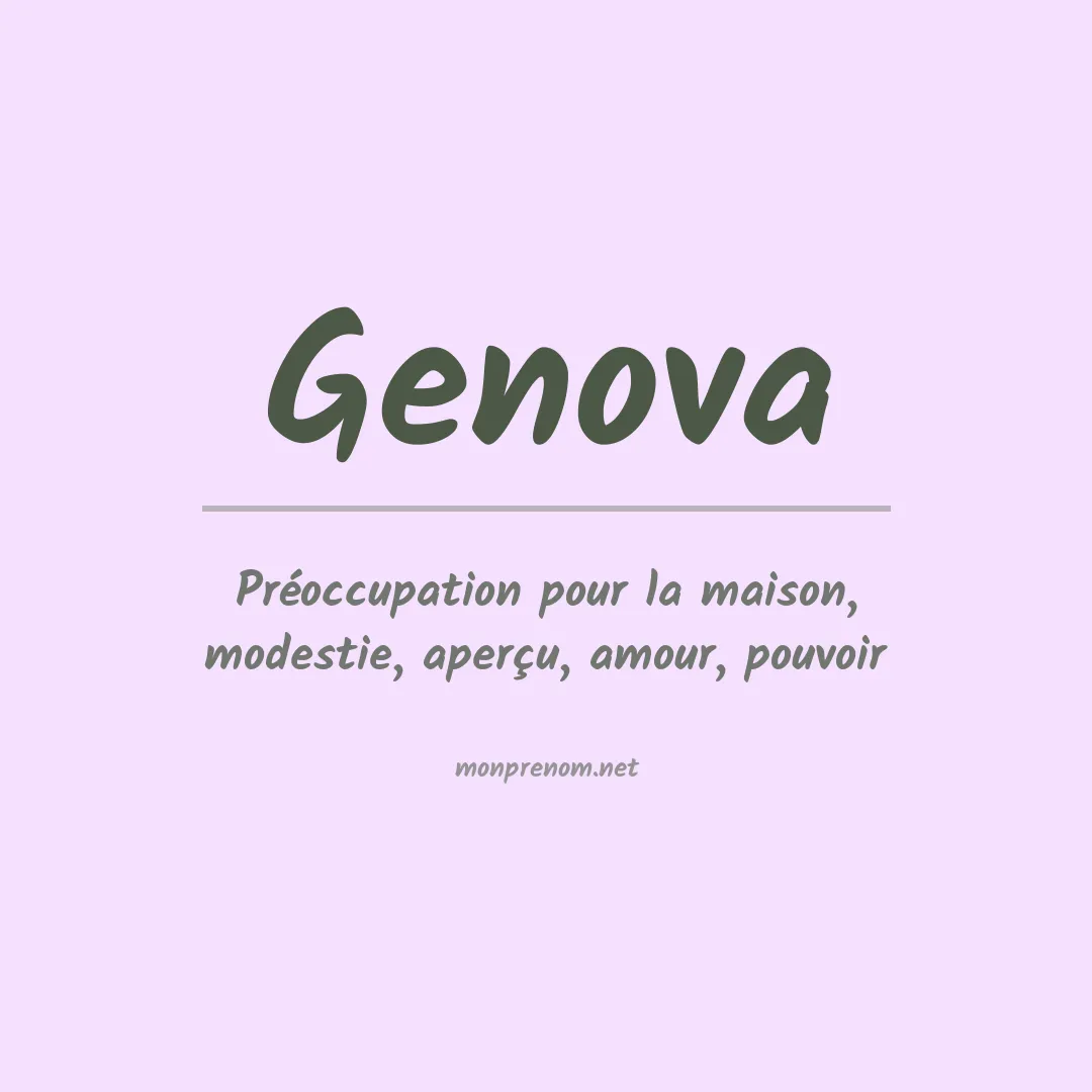 Prénom Genova