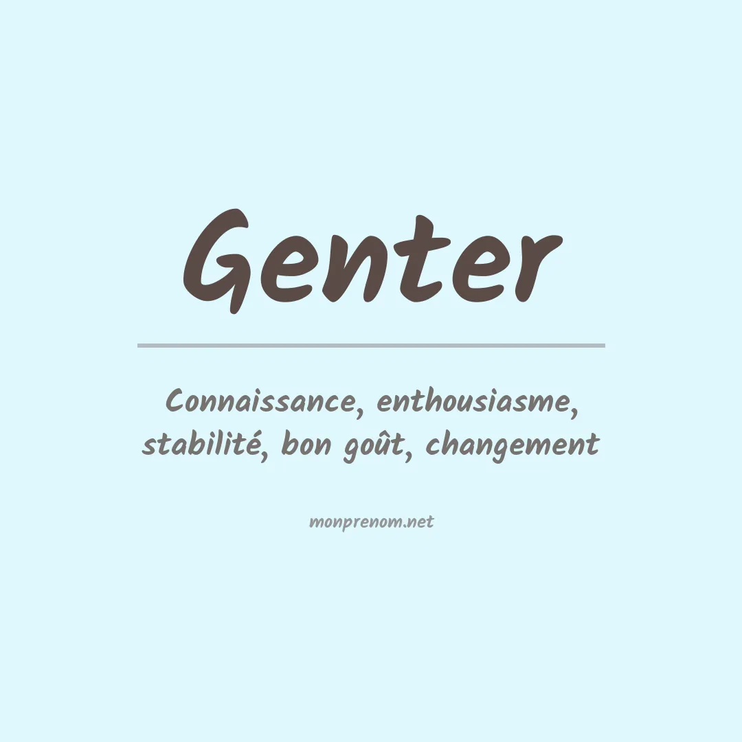 Prénom Genter