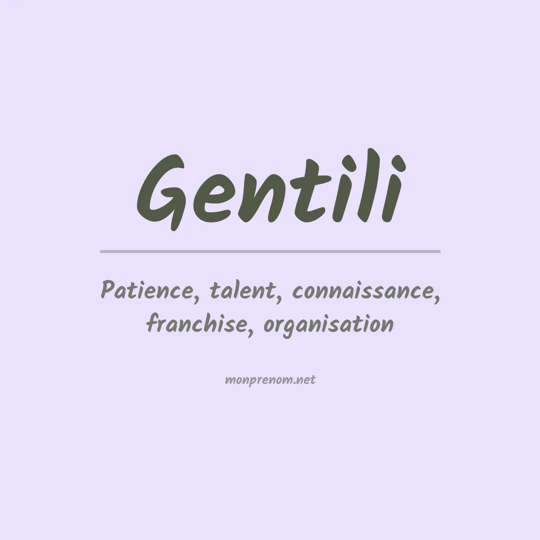 Prénom Gentili