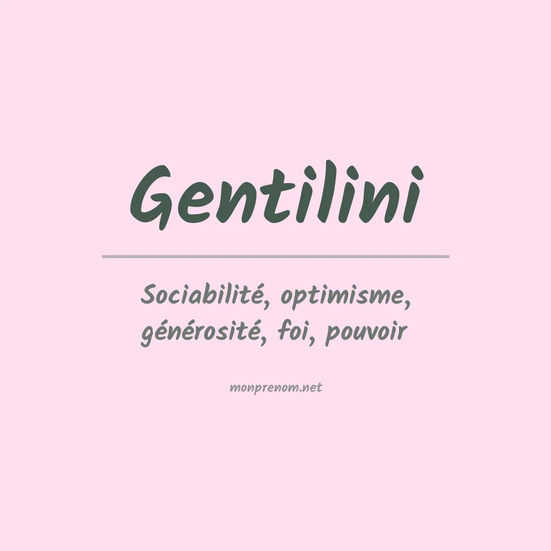 Prénom Gentilini