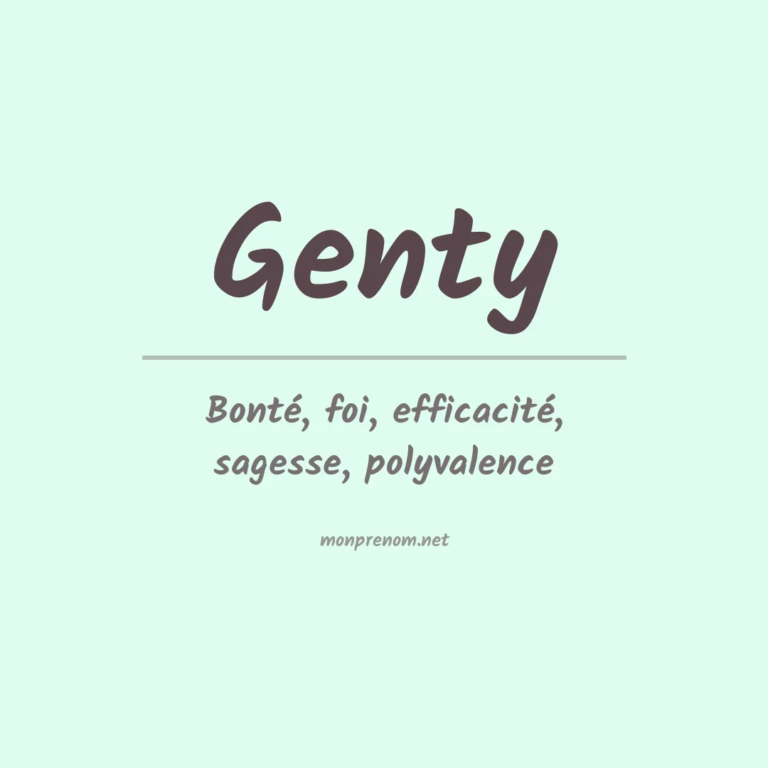 Signification du prénom Genty