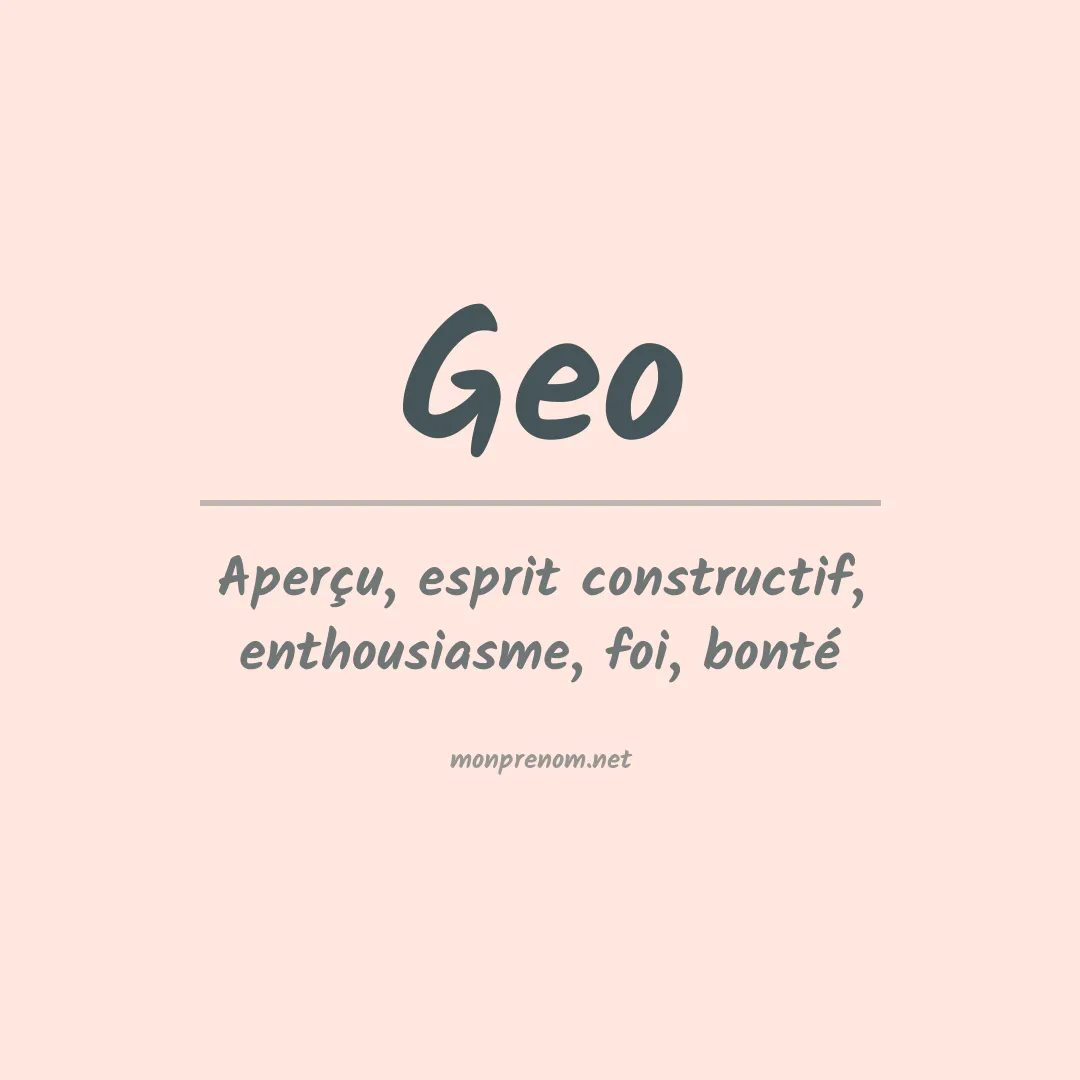 Signification du prénom Geo