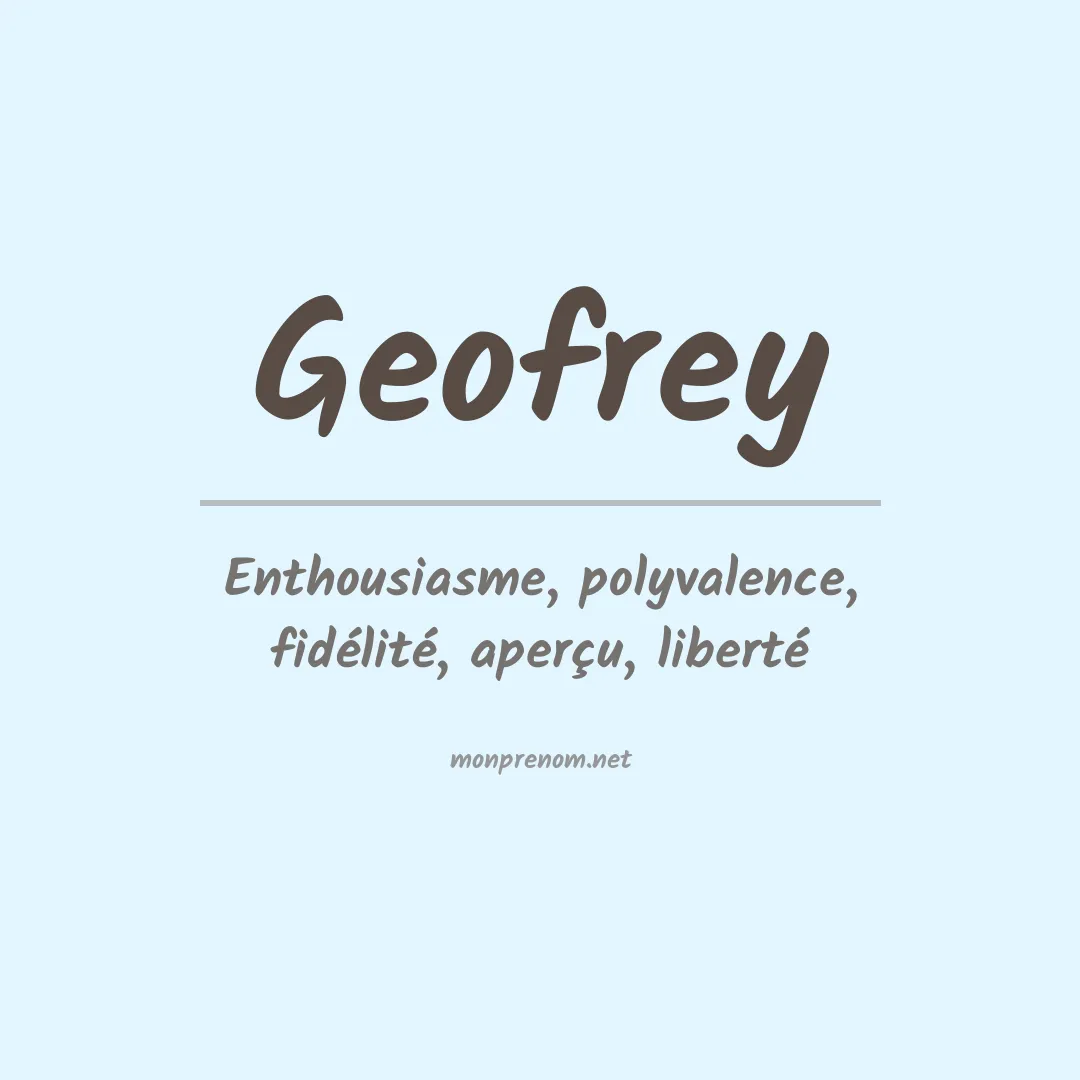 Signification du prénom Geofrey
