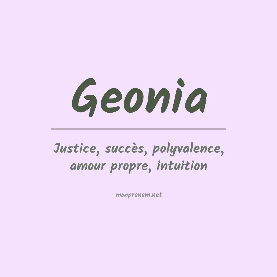 Signification du prénom Geonia