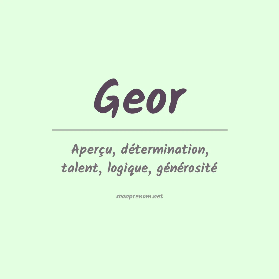 Prénom Geor