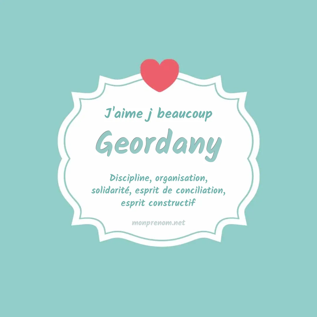 J'aime beaucoup Geordany