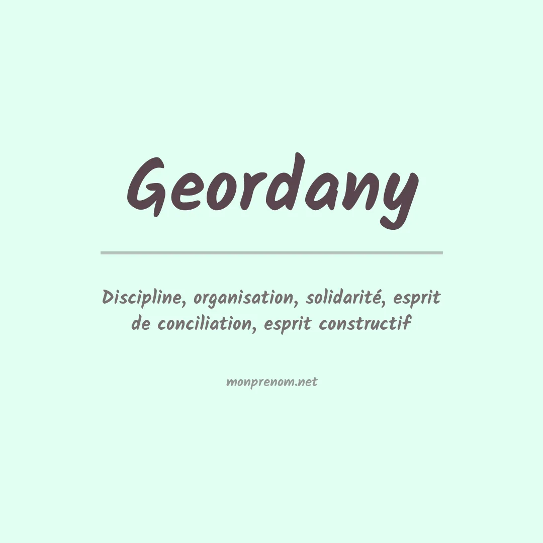 Signification du prénom Geordany
