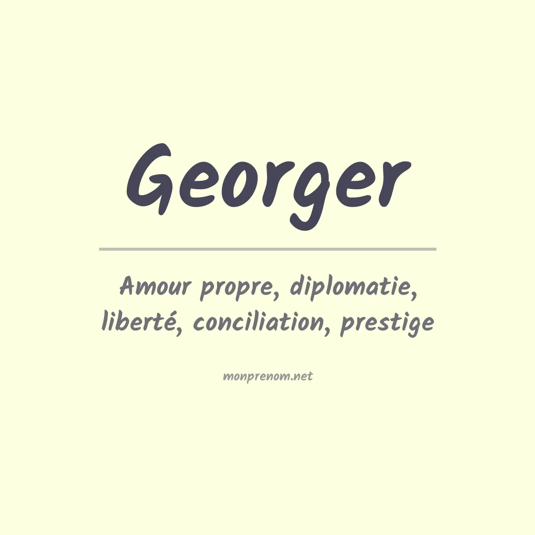 Prénom Georger